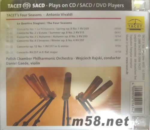 超級真空管:韋瓦第四季 FOUR SEASONS SACD專輯背面圖片