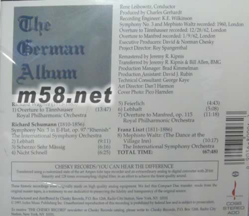 RENE LEIBOWITZ THE GERMANN ALBUM德國人專輯專輯背面圖片