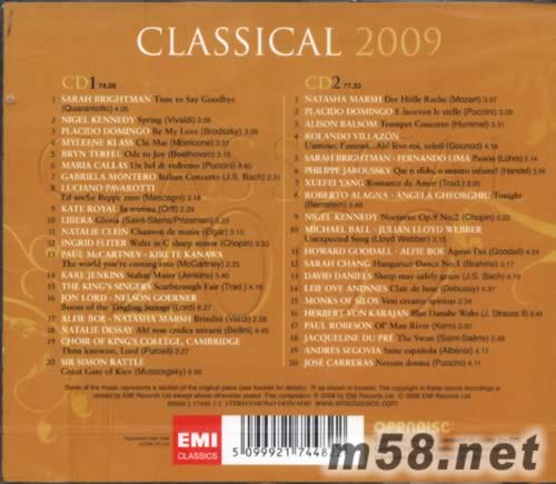 Classical 2009專輯背面圖片