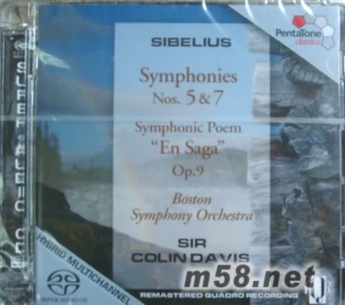 西貝柳斯Jean Sibelius Symphonies Nos. 5 & 7 Symphonic Poem “En Saga” SACD專輯正面圖片