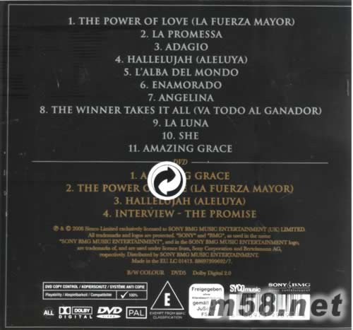 The Promise 世紀(jì)之約(CD+DVD限量豪華盒裝)專輯背面圖片