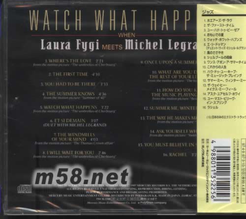 WATCH WHAT HAPPENS WHEN LAURA FYGI MEETS MICHEL LEGRAND(日本限量版)專輯背面圖片