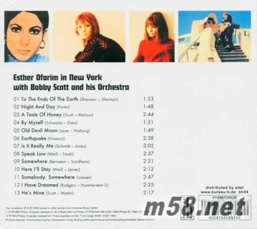 ESTHER OFARIM IN NEW YORK WITH BOBBY SCOTT AND HIS ORCHESTRA歐版專輯背面圖片