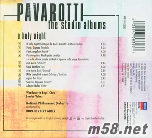 O Holy Night 神圣之夜專輯背面圖片