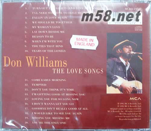 THE LOVE SONGS 英格蘭版專輯背面圖片