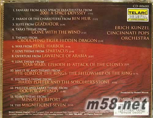 電影史詩 艾瑞克 康澤爾專輯背面圖片