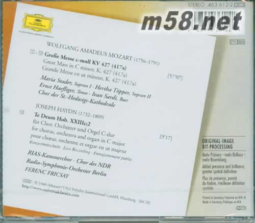 莫扎特 偉大的C大調(diào)彌撒專輯背面圖片