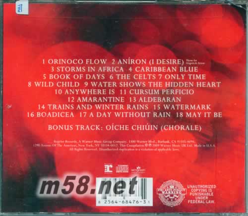 The Very Best Of Enya 美版專輯背面圖片