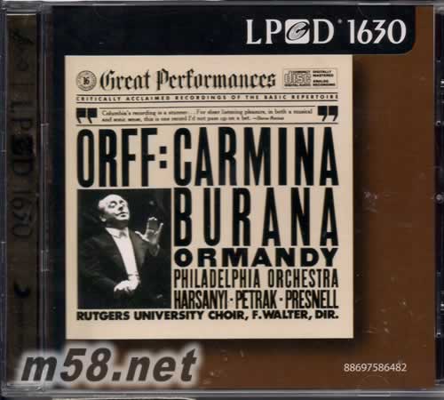 奧爾夫 布蘭詩歌ROBERT SHAW LPCD1630專輯正面圖片