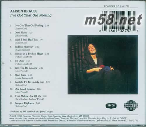 I‘VE GOT THAT OLD FEELING專輯背面圖片