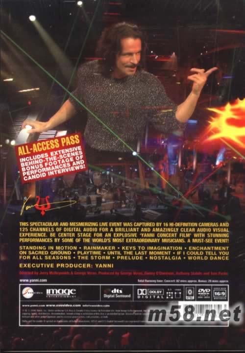 YANNI LIVE THE CONCERT EVENT 演唱會DVD專輯背面圖片