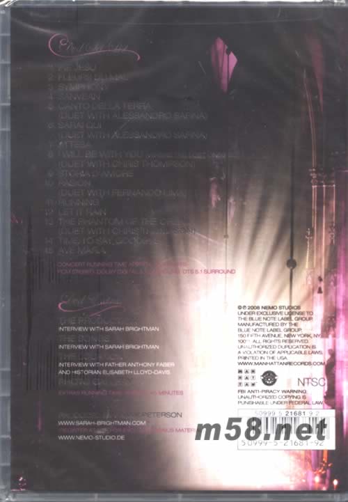 Symphony - Live in Vienna 維也納演唱會 DVD專輯背面圖片