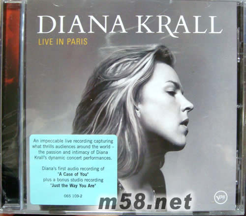 Diana Krall LIVE IN PARIS 戴安那卡巴黎演唱會CD專輯正面圖片
