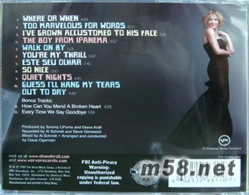 quiet nights專輯背面圖片