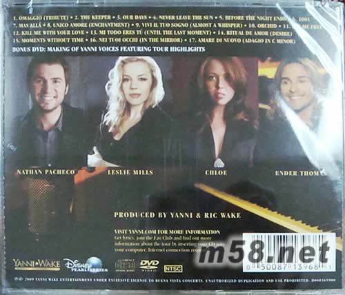 YANNI VOICES專輯背面圖片