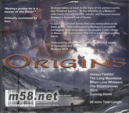 ORIGINS 吉它原音 新世紀純音樂專輯背面圖片