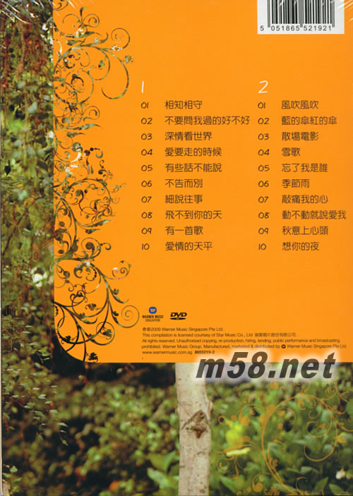 重唱往事 精選集精裝卡拉OK專輯背面圖片