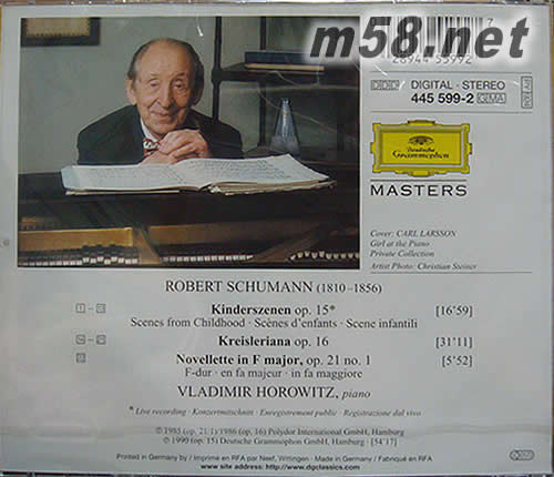 舒曼:童年情景 克萊斯勒偶記/霍洛維茨鋼琴專輯背面圖片