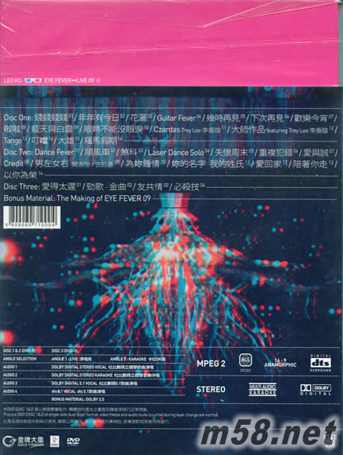 EYE FEVER 演唱會09專輯背面圖片