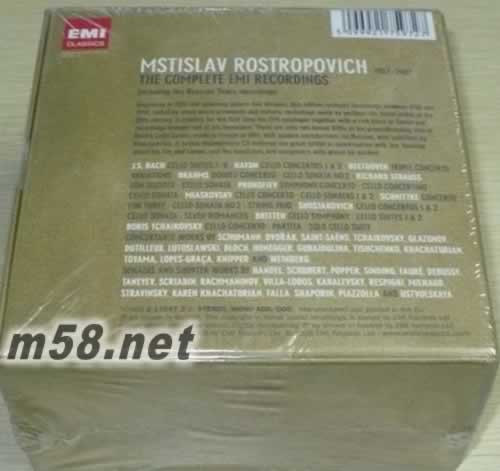 大提琴家羅斯托波維奇EMI錄音全紀(jì)錄Mstislav Rostropovich, Cello(26CD+2DVD)專輯背面圖片