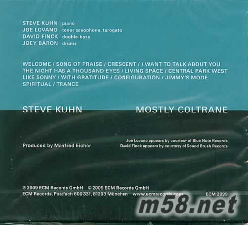 Steve Kuhn Mostly Coltrane 史提夫‧昆恩專輯正面圖片