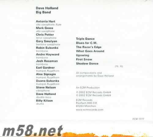 Dave Holland Big Band What Goes Around 戴夫荷蘭專輯背面圖片