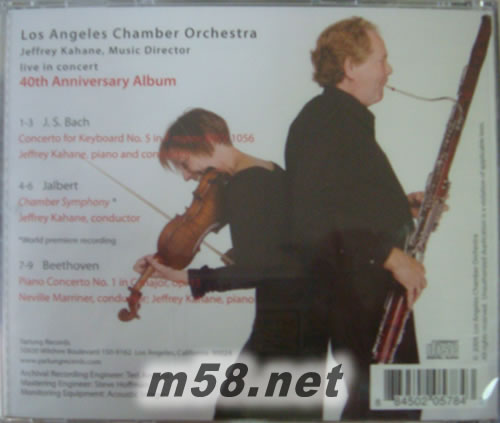 洛杉磯室內管弦樂團40周年 40th ANNIVERSARY專輯背面圖片