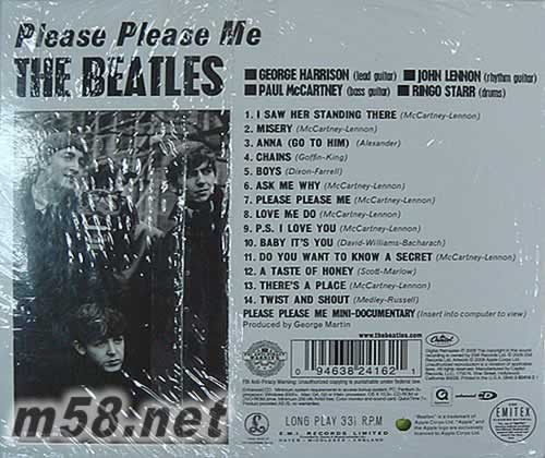 please please me 美版限量專輯背面圖片