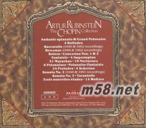 肖邦:鋼琴全集 魯賓斯坦 Rubinstein The Chopin Collection 大套裝專輯背面圖片
