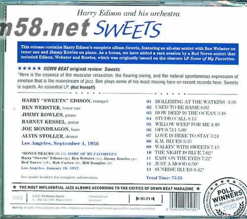 Harry Edison - Sweets專輯背面圖片