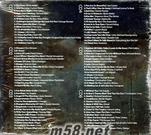 白金情歌THE PLATINUM LOVE SONGS 6CD專輯背面圖片