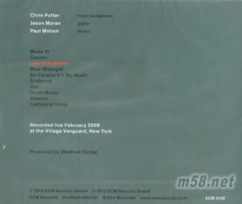 LOST IN A HREAM 爵士三重奏專輯背面圖片