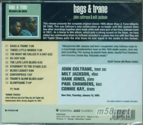 John Coltrane & Milt Jackson-Bags & Trane專輯背面圖片
