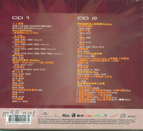 UNI-POWER 大合唱會 LIVE (2CD)專輯背面圖片