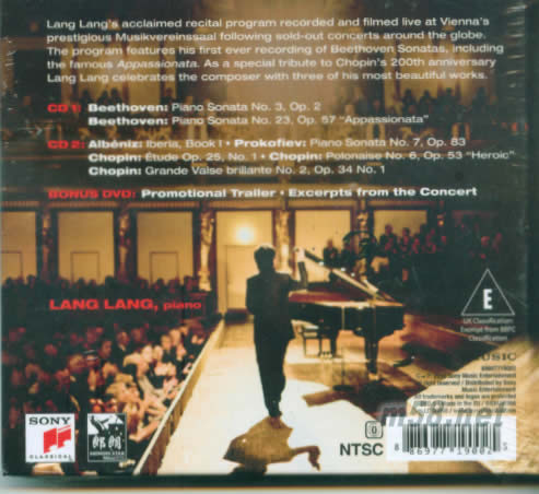 Lang Lang: Live In Vienna維也納音樂會現場實況 2CD+1DVD(豪華限量精裝歐版)專輯背面圖片