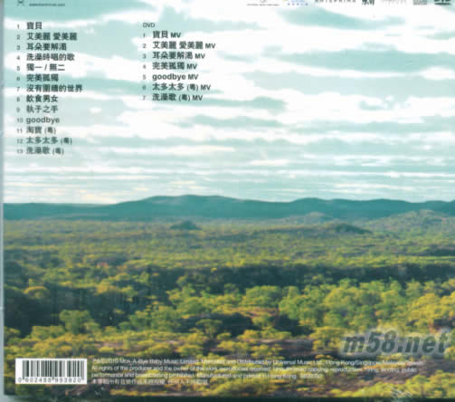 寶貝 CD+DVD 加送三首粵語歌,二首MV專輯背面圖片