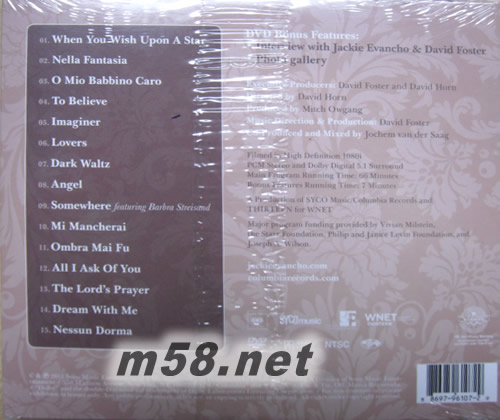 Dream with Me in Concert 美版專輯背面圖片