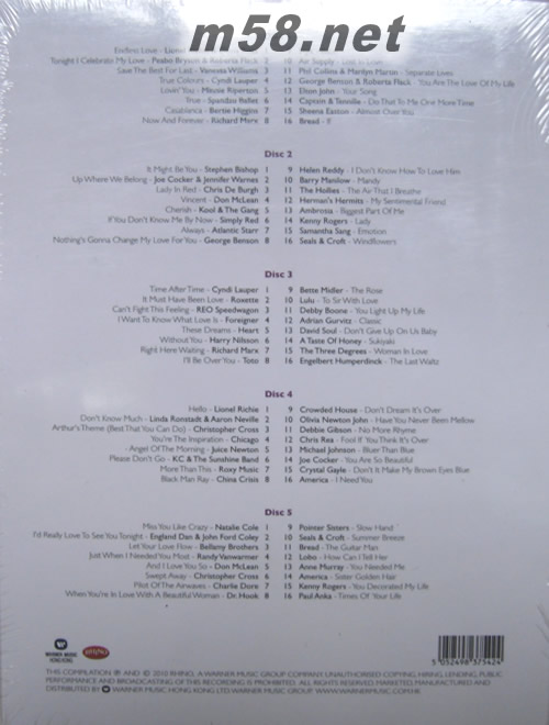 Simply love 冬日戀曲專輯背面圖片