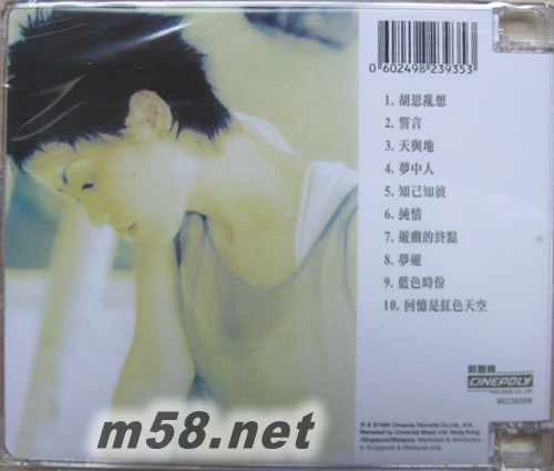 胡思亂想(馬版)專輯背面圖片