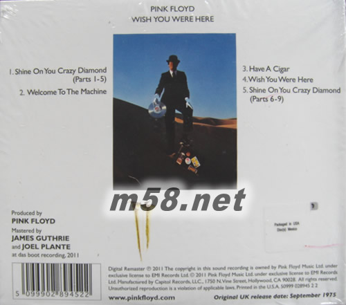 愿你在此Wish You Were Here(美版)專輯背面圖片