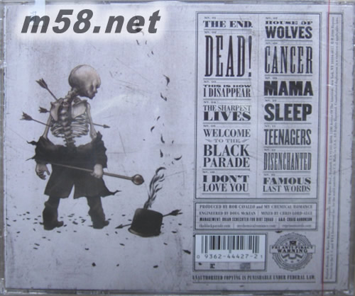 THE BLACK PARADE 美版專輯背面圖片