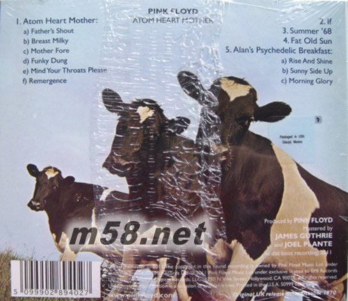 原子心之母Atom Heart Mother(奶牛封面)美版專輯背面圖片