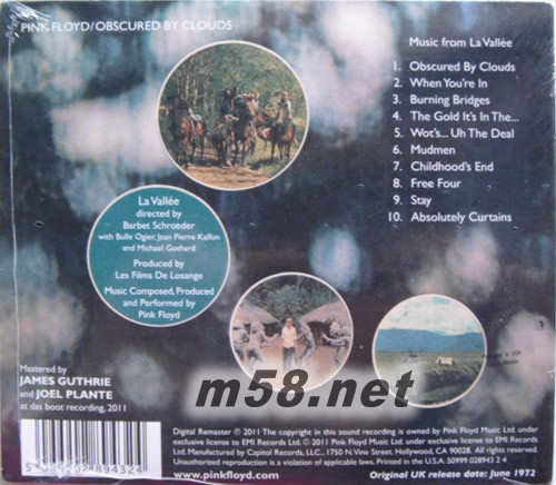 風起云涌Obscured By Clouds(美版)專輯背面圖片