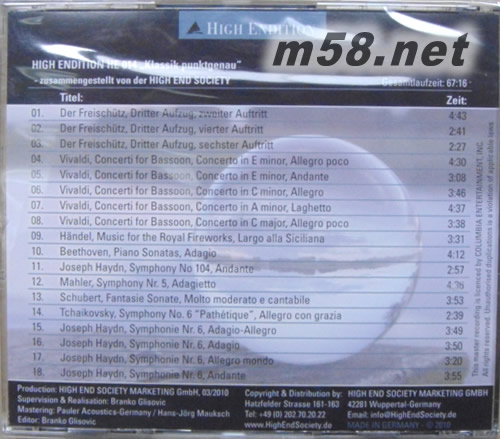 測試14 HIGH END EDITION VOLUME 14 玻璃球 CLASSIC PIN POINTED專輯背面圖片