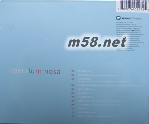 Luminosa 光之翼 (美版)專輯背面圖片