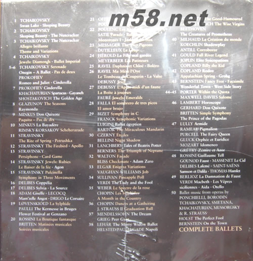 芭蕾慶典 古今大匯演 A FESTIVAL OF BALLET 50CD大套裝曲目正面圖片