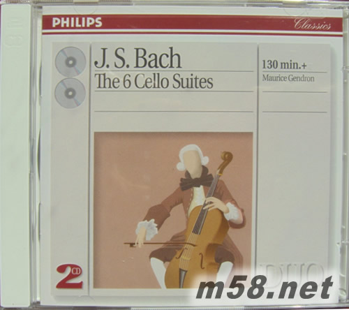 Maurice Gendron六個(gè)大提琴組曲THE 6 CELLO SUITES(PHILIPS系列老版)專輯正面圖片