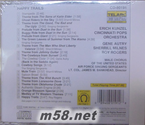 HAPPY TRAILS西部牛仔圍捕2(24K金限量版)專輯背面圖片