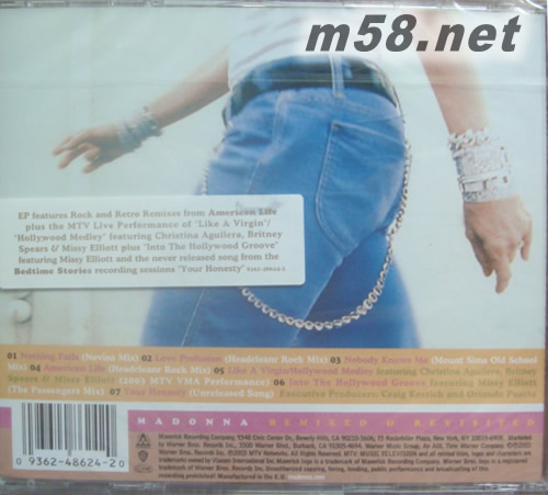 Remixed & Revisited 歐版專輯背面圖片