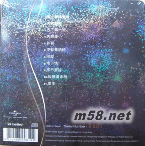 天下第一流 10周年 24K GOLD 黑色封面專輯背面圖片